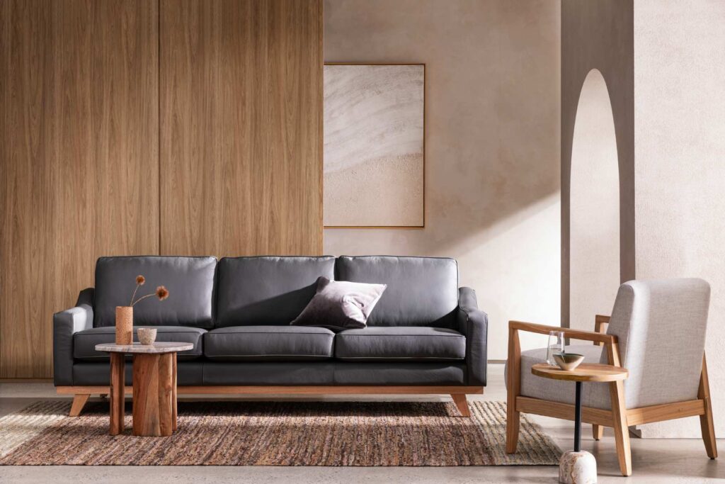 leather 3 seater sofas